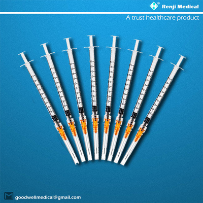 Потребляемые вещества MSDS устранимые медицинские, шприц замка 25G 1ml Luer с иглой